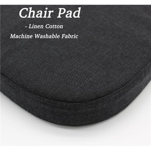 2 Inch Memory Foam Chair Cushion Kitchen Seat Pad Non Slip Washable Cover Black - Picture 5 of 7